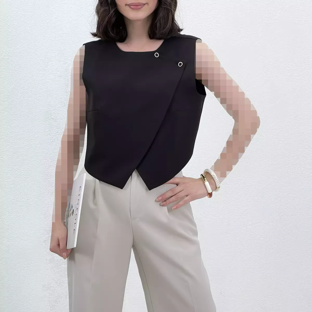 وست زنانه مجلسی مدل گلبرگ