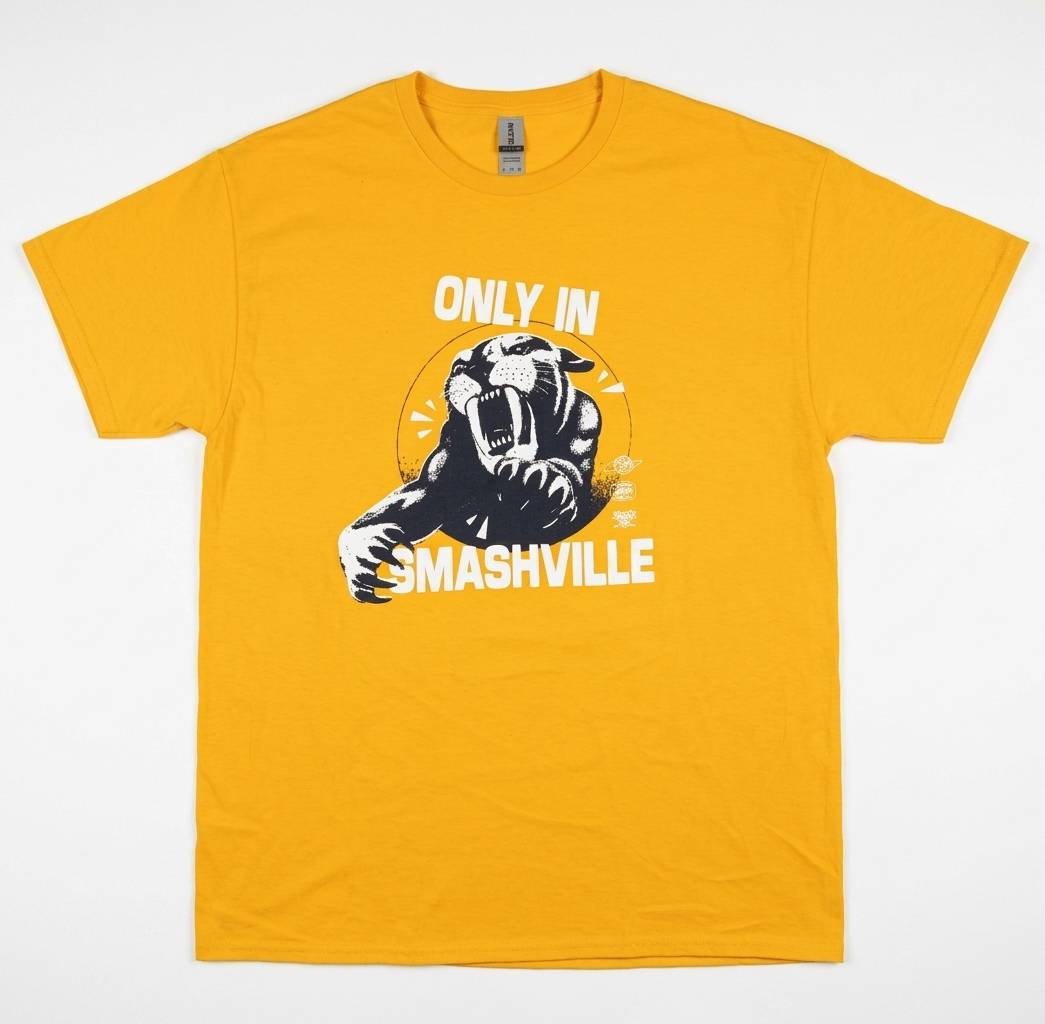 تیشرت زرد اسپرت مردانه طرح Smashville